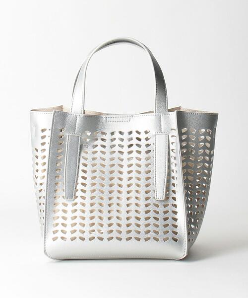 BEAUTY&YOUTH UNITED ARROWS(ビューティーアンドユースユナイテッドアローズ)の「BY パンチング スクエア トートバッグ -3WAY-(ショルダーバッグ・レディース・ホワイト/ライトブルー/シルバー・FREE)」の9枚目の写真