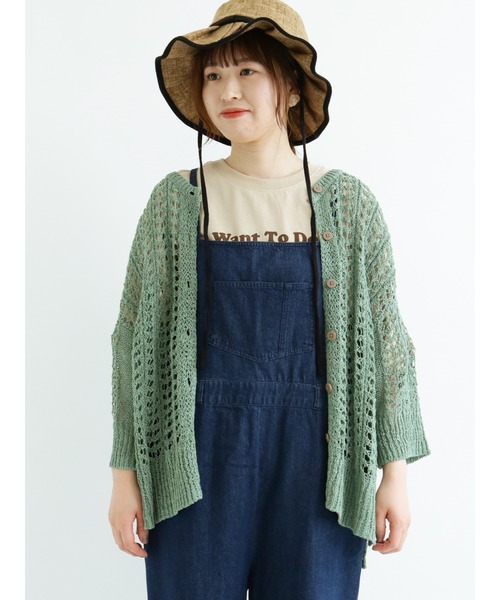 Samansa Mos2（サマンサ モスモス）の「テープヤーンクルーネックカーディガン（カーディガン/ボレロ・レディース・イエロー/キナリ/ミント/チャコール・ﾌﾘ-）」の3枚目の写真