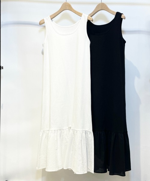 Libra Cue（リブラ キュー）の「ドッキングインナータンクワンピース（インナーウェア/肌着・レディース・ホワイト/ブラック・FREE）」の6枚目の写真