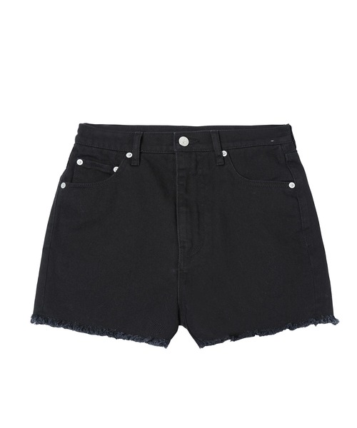 X-girl（エックスガール）の「HIGH WAISTED SHORTS（デニムパンツ・レディース・ブラック/インディゴブルー/ライトインディゴブルー・X-SMALL/SMALL/MEDIUM）」の5枚目の写真