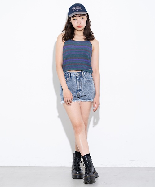 X-girl（エックスガール）の「HIGH WAISTED SHORTS（デニムパンツ・レディース・ブラック/インディゴブルー/ライトインディゴブルー・X-SMALL/SMALL/MEDIUM）」の19枚目の写真