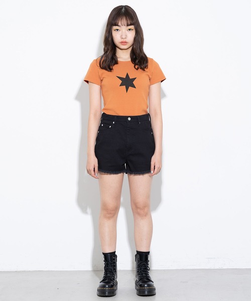 X-girl（エックスガール）の「HIGH WAISTED SHORTS（デニムパンツ・レディース・ブラック/インディゴブルー/ライトインディゴブルー・X-SMALL/SMALL/MEDIUM）」の17枚目の写真