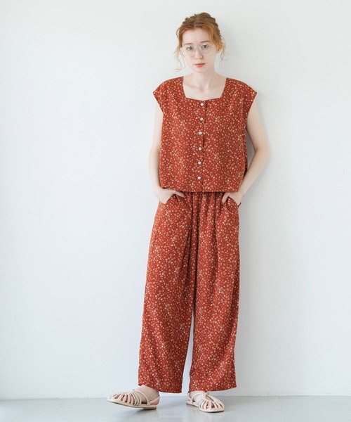 Crisp（クリスプ）の「フラワーラフパンツ（その他パンツ・レディース・レッド/ブルー・FREE）」の5枚目の写真