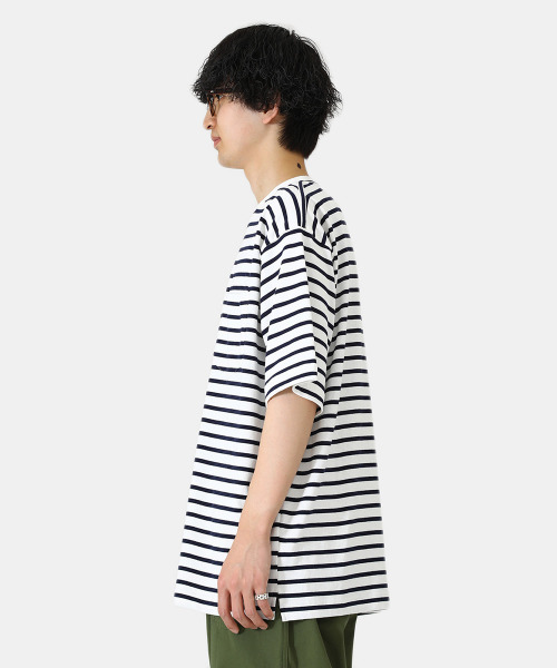 BALLAST ARK（バラストアーク）の「BALLAST ARK / バラストアーク：BORDER S/S POCKET TEE：BA05-T003[AST]（Tシャツ/カットソー・メンズ・ホワイト×ネイビー/ブラック×ホワイト・M/L）」の11枚目の写真