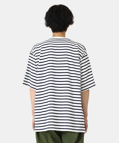 BALLAST ARK（バラストアーク）の「BALLAST ARK / バラストアーク：BORDER S/S POCKET TEE：BA05-T003[AST]（Tシャツ/カットソー・メンズ・ホワイト×ネイビー/ブラック×ホワイト・M/L）」の10枚目の写真