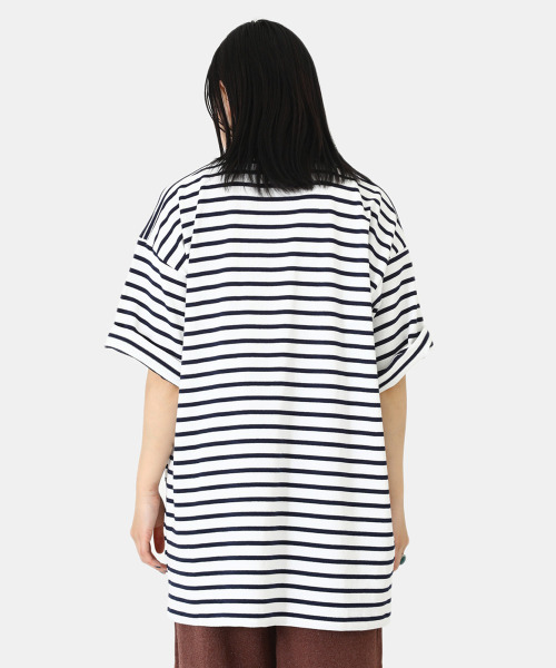 BALLAST ARK（バラストアーク）の「BALLAST ARK / バラストアーク：BORDER S/S POCKET TEE：BA05-T003[AST]（Tシャツ/カットソー・メンズ・ホワイト×ネイビー/ブラック×ホワイト・M/L）」の6枚目の写真