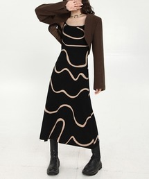 Vipoa（ヴィポア）の「ウェーブプリントキャミワンピース（ワンピース）」