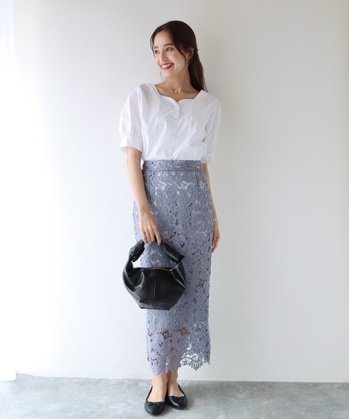 マルチサイズ ブラウス シャツ ハートネックブラウス レディース NATURAL BEAUTY BASIC（ナチュラルビューティーベーシック）の