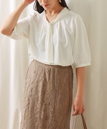 前ボウタイブラウス