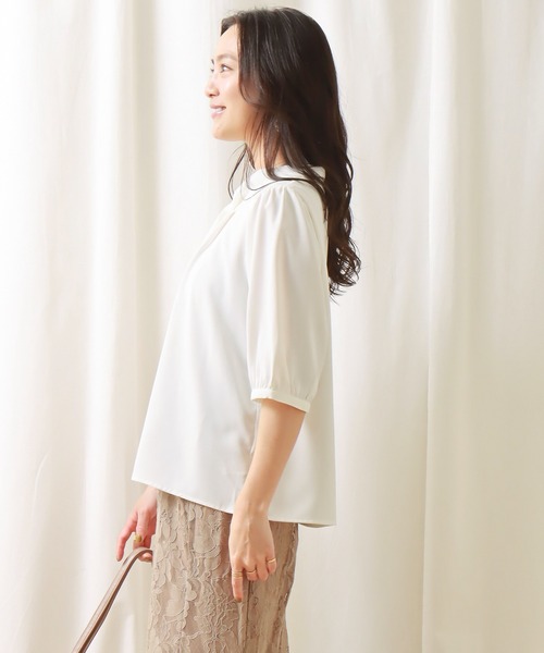 libelle more（リベル モア）の「前ボウタイブラウス（シャツ/ブラウス・レディース・オフホワイト/ブラック・M/L）」の16枚目の写真