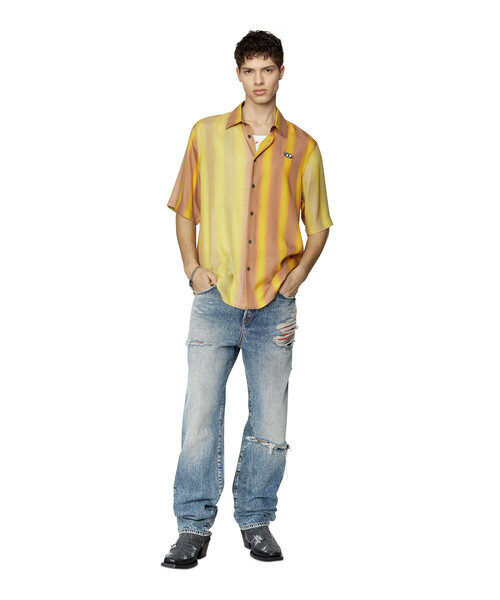 DIESEL(ディーゼル)の「メンズ シャツ 半そで ストライプ(シャツ/ブラウス・メンズ・イエロー/ブラック・SMALL/MEDIUM/LARGE/X-LARGE/XX-LARGE/X-SMALL)」の8枚目の写真