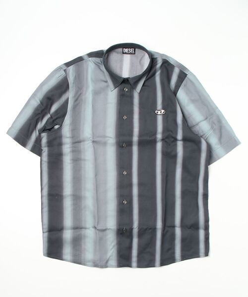 DIESEL ストライプ 半袖Tシャツ M S-DOUBLY-STRIPE-NW（MEN）: ロゴストライプシャツ｜ディーゼル