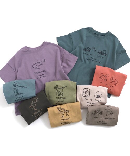 BREEZE(ブリーズ)の「いろいろVS刺繍Tシャツ(Tシャツ/カットソー・キッズ・サックスブルー/ブラウン/パープル/ベージュ/チャコール/オレンジ/ブルー/イエロー/ピンク/カーキ・80/140/130/120/100/90/110)」の14枚目の写真