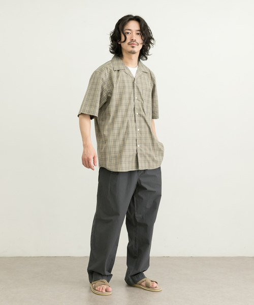 MANUAL ALPHABET（マニュアル アルファベット）の「MANUAL ALPHABET　ORGANIC BROAD CHECK SHORT-SLEEVE（シャツ/ブラウス・メンズ・ブラウン/グレー・3/2）」の6枚目の写真