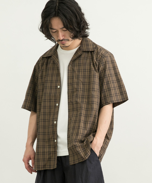 MANUAL ALPHABET（マニュアル アルファベット）の「MANUAL ALPHABET　ORGANIC BROAD CHECK SHORT-SLEEVE（シャツ/ブラウス・メンズ・ブラウン/グレー・3/2）」の7枚目の写真