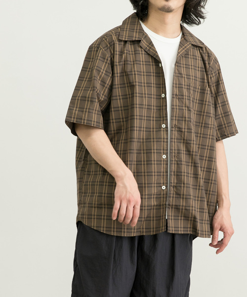 MANUAL ALPHABET（マニュアル アルファベット）の「MANUAL ALPHABET　ORGANIC BROAD CHECK SHORT-SLEEVE（シャツ/ブラウス・メンズ・ブラウン/グレー・3/2）」の8枚目の写真