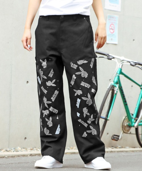 HUF（ハフ）の「HUF×PLAY BOY/ハフ×プレイボーイ PLAYBOY VVS DOUBLE KNEE PANT ダブルニーパンツ（チノパンツ・メンズ・ブラック・30inch/32inch/34inch）」の9枚目の写真