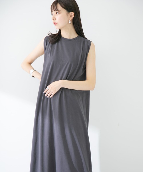 ITEMS URBANRESEARCH(アイテムズ アーバンリサーチ)の「ノースリロングワンピース(ワンピース・レディース・チャコールグレー/オフホワイト/グリーン・FREE)」の18枚目の写真