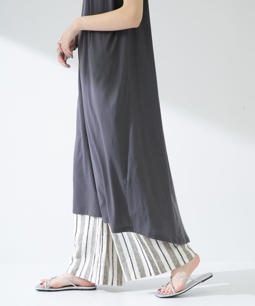 ITEMS URBANRESEARCH(アイテムズ アーバンリサーチ)の「ノースリロングワンピース(ワンピース・レディース・チャコールグレー/オフホワイト/グリーン・FREE)」の21枚目の写真