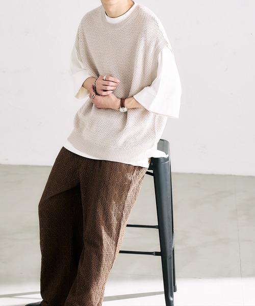 epnok（エプノック）の「レースシアールーズパンツ（その他パンツ・メンズ・ブラック/ブラウン/オフホワイト・SMALL/MEDIUM/LARGE）」の4枚目の写真