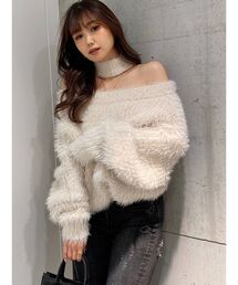 GYDA | オフショルシャギーチョーカー 2WAYニットトップス(ニット/セーター)