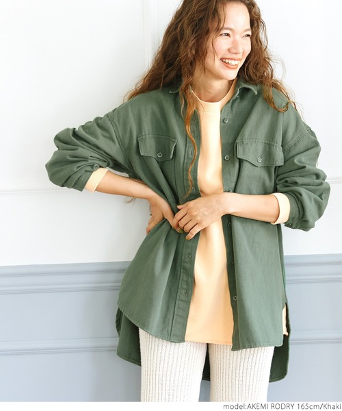 coca（coca）（コカ）の「かつらぎシャツジャケット（その他アウター・レディース・ブラック/カーキ・ONE SIZE）」の6枚目の写真