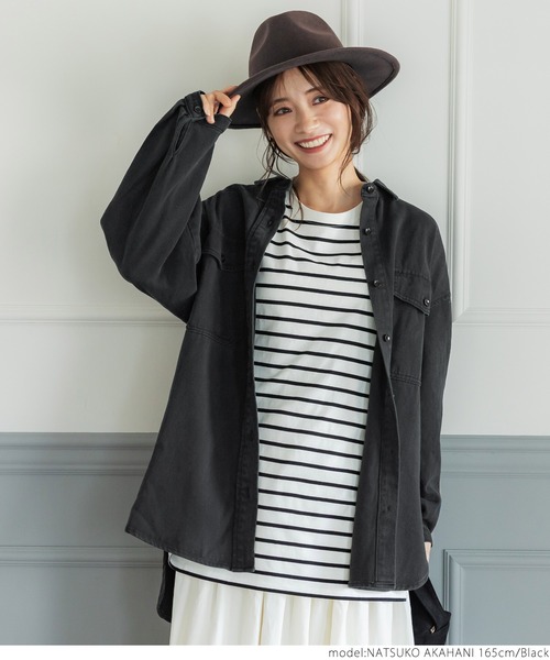 coca（coca）（コカ）の「かつらぎシャツジャケット（その他アウター・レディース・ブラック/カーキ・ONE SIZE）」の8枚目の写真