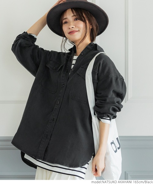 coca（coca）（コカ）の「かつらぎシャツジャケット（その他アウター・レディース・ブラック/カーキ・ONE SIZE）」の11枚目の写真