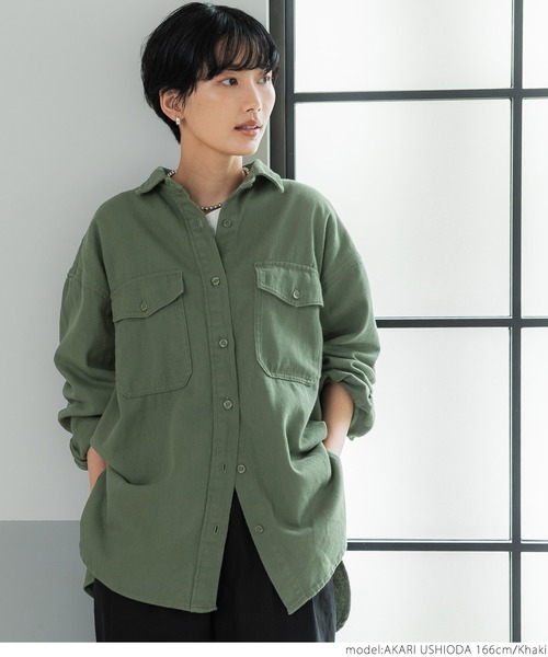 coca（coca）（コカ）の「かつらぎシャツジャケット（その他アウター・レディース・ブラック/カーキ・ONE SIZE）」の3枚目の写真