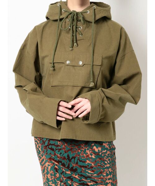 merry jenny（メリージェニー）の「ショートツイルアノラック（マウンテンパーカー・レディース・オフホワイト/グリーン/アイボリー・FREE）」の3枚目の写真