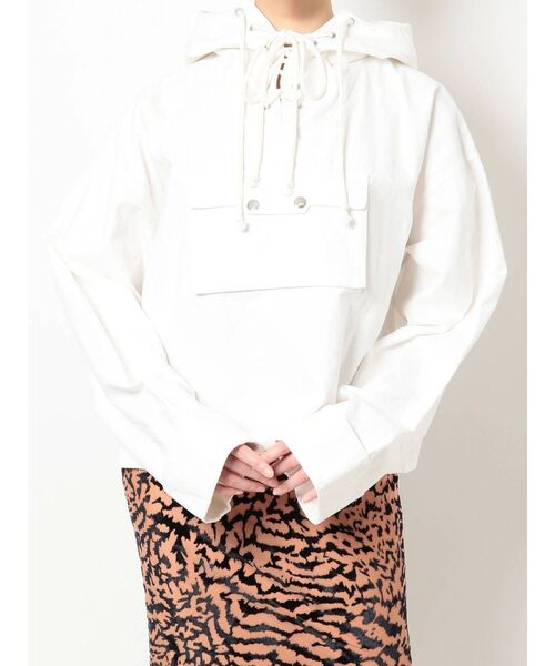 merry jenny（メリージェニー）の「ショートツイルアノラック（マウンテンパーカー・レディース・オフホワイト/グリーン/アイボリー・FREE）」の4枚目の写真