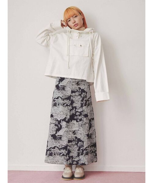 merry jenny（メリージェニー）の「ショートツイルアノラック（マウンテンパーカー・レディース・オフホワイト/グリーン/アイボリー・FREE）」の8枚目の写真