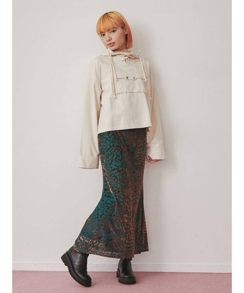 merry jenny（メリージェニー）の「ショートツイルアノラック（マウンテンパーカー・レディース・オフホワイト/グリーン/アイボリー・FREE）」の16枚目の写真