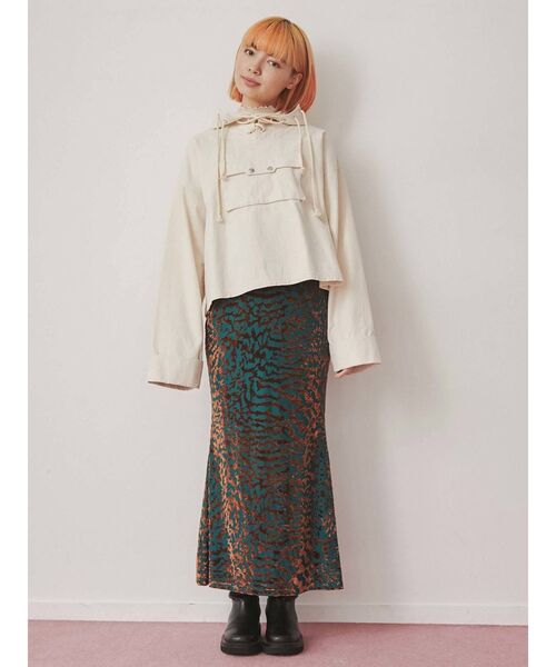 merry jenny（メリージェニー）の「ショートツイルアノラック（マウンテンパーカー・レディース・オフホワイト/グリーン/アイボリー・FREE）」の18枚目の写真