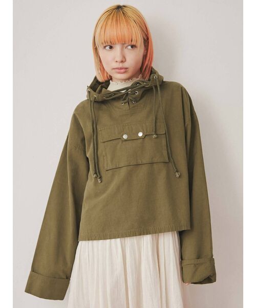 merry jenny（メリージェニー）の「ショートツイルアノラック（マウンテンパーカー・レディース・オフホワイト/グリーン/アイボリー・FREE）」の20枚目の写真