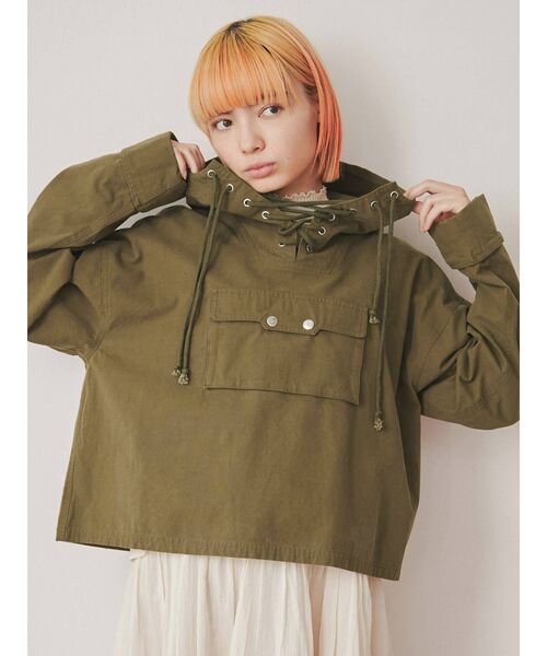 merry jenny（メリージェニー）の「ショートツイルアノラック（マウンテンパーカー・レディース・オフホワイト/グリーン/アイボリー・FREE）」の21枚目の写真