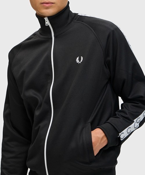 フレッドペリー Taped Track Jacket トラックジャケット M 黒 Taped Track Jacket／フレッドペリートラックジャケット