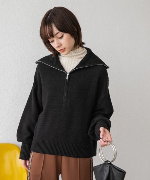 新作G/FORE韓国ジーフォアレディースハーフジップセーターsizeL ハーフジップニットセットアップ ダンス 韓国 レディース 新作G