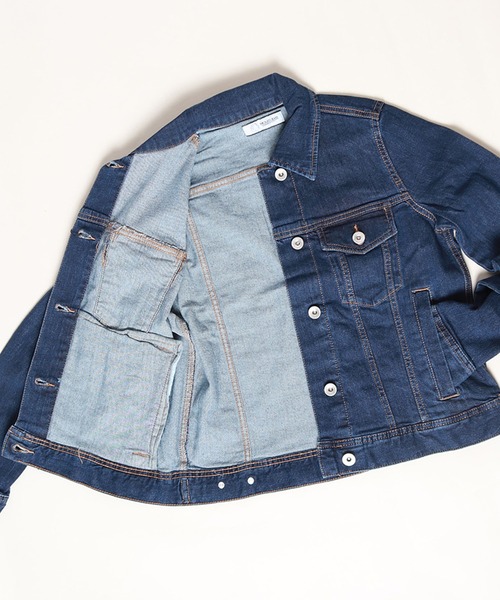 WESTSEA(ウエストシー)の「ライトオンス ストレッチデニムGジャン レディース(デニムジャケット・レディース・サックスブルー/ネイビー/ブルー・S/M/L)」の4枚目の写真