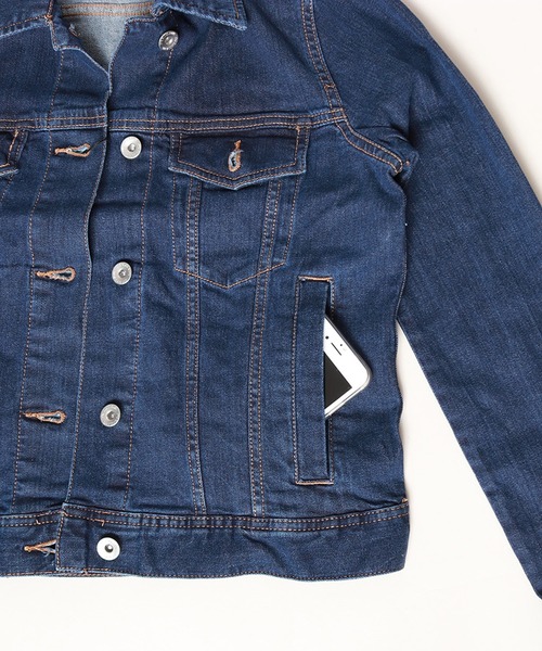 WESTSEA(ウエストシー)の「ライトオンス ストレッチデニムGジャン レディース(デニムジャケット・レディース・サックスブルー/ネイビー/ブルー・S/M/L)」の6枚目の写真