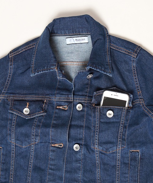 WESTSEA(ウエストシー)の「ライトオンス ストレッチデニムGジャン レディース(デニムジャケット・レディース・サックスブルー/ネイビー/ブルー・S/M/L)」の5枚目の写真