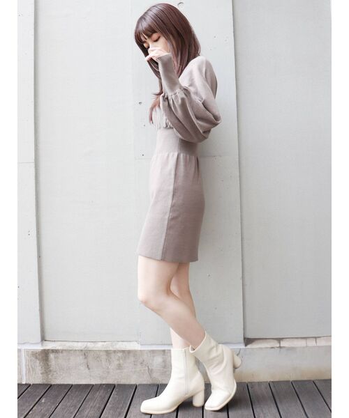 MURUA(ムルーア)の「ボリュームパフミニワンピース(ワンピース・レディース・ブラック/パープル/アイボリー/モカ・FREE)」の21枚目の写真