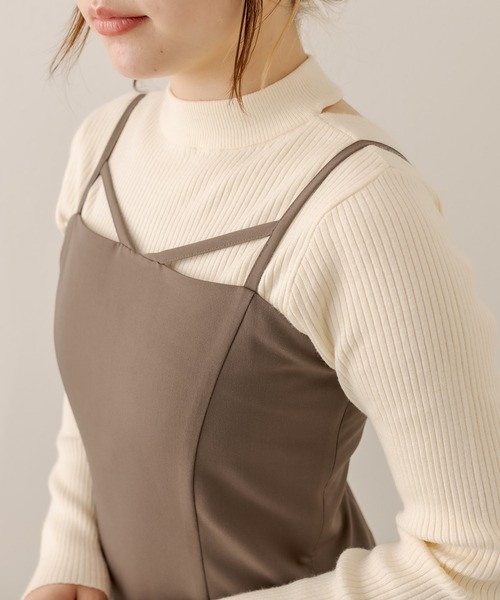 OLIVE des OLIVE（オリーブデオリーブ）の「スリットマーメイドキャミワンピース（ワンピース・レディース・ブラウン/ブラック/ダークブラウン・FREE）」の5枚目の写真