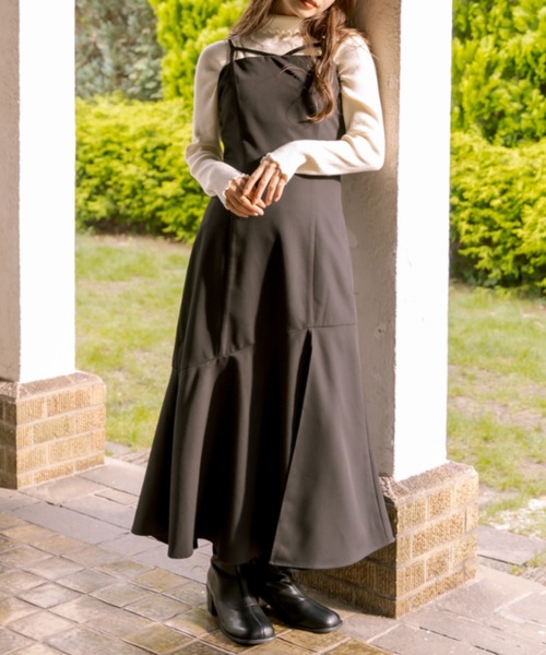 OLIVE des OLIVE（オリーブデオリーブ）の「スリットマーメイドキャミワンピース（ワンピース・レディース・ブラウン/ブラック/ダークブラウン・FREE）」の9枚目の写真