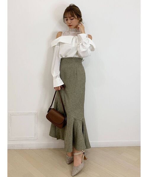 dazzlin（ダズリン）の「チュールレイヤードシャツカラーブラウス（シャツ/ブラウス・レディース・ブルー/オフホワイト/ピンク/ブラウン・FREE）」の19枚目の写真