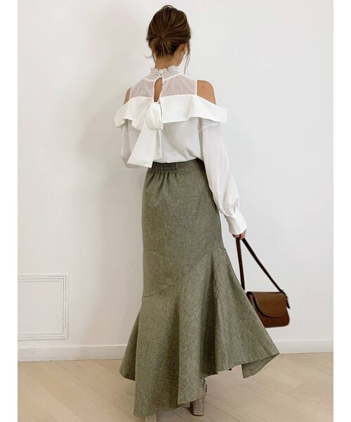 dazzlin（ダズリン）の「チュールレイヤードシャツカラーブラウス（シャツ/ブラウス・レディース・ブルー/オフホワイト/ピンク/ブラウン・FREE）」の18枚目の写真