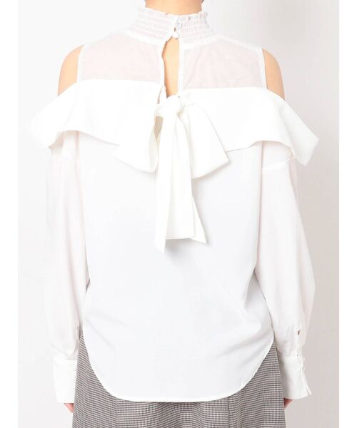 dazzlin（ダズリン）の「チュールレイヤードシャツカラーブラウス（シャツ/ブラウス・レディース・ブルー/オフホワイト/ピンク/ブラウン・FREE）」の14枚目の写真