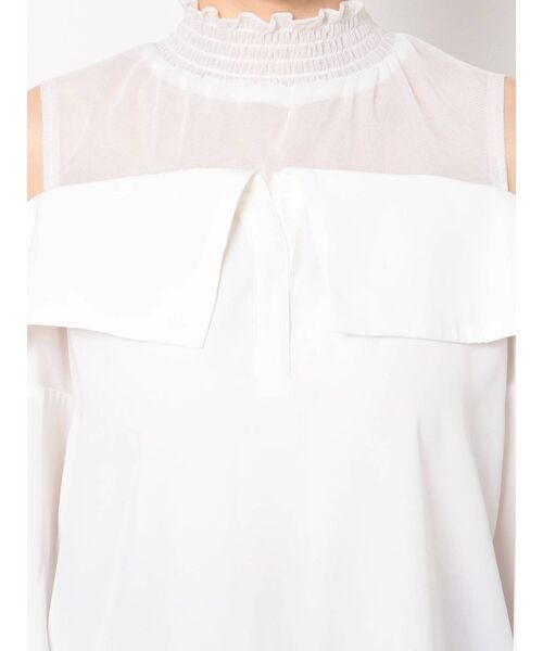 dazzlin（ダズリン）の「チュールレイヤードシャツカラーブラウス（シャツ/ブラウス・レディース・ブルー/オフホワイト/ピンク/ブラウン・FREE）」の13枚目の写真