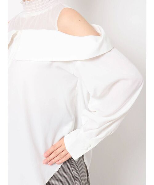 dazzlin（ダズリン）の「チュールレイヤードシャツカラーブラウス（シャツ/ブラウス・レディース・ブルー/オフホワイト/ピンク/ブラウン・FREE）」の12枚目の写真