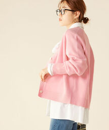 MUSIC カシミヤブレンド天竺Vネックカーディガン